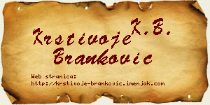 Krstivoje Branković vizit kartica